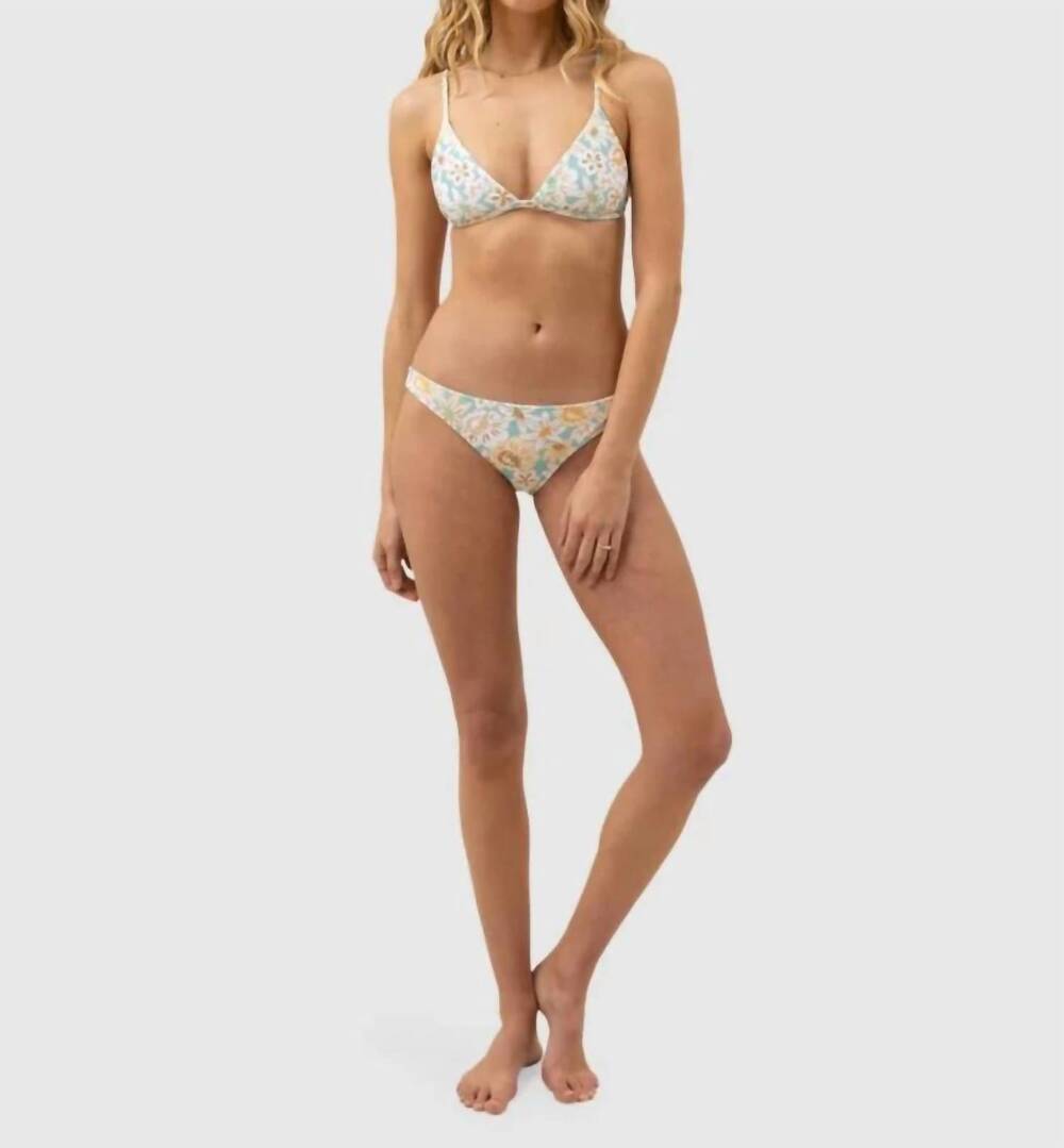NEW RHYTHM. paloma floral reversible cheeky bottom in aqua haze